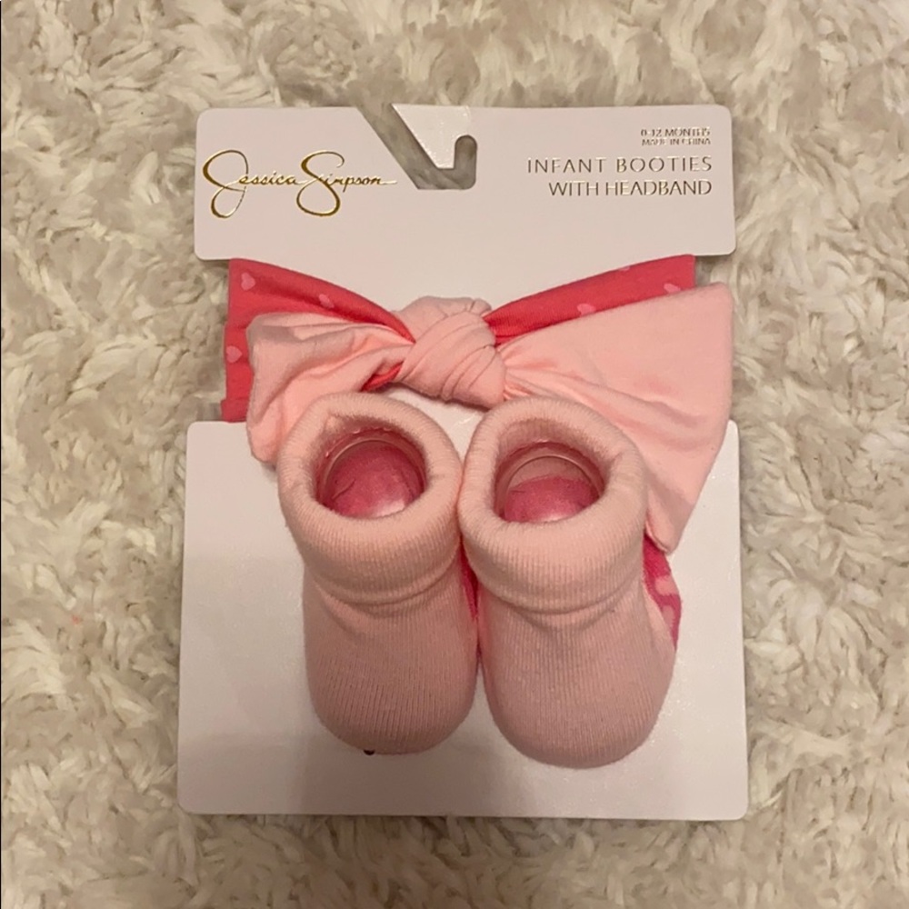 Infant booties & matching headband